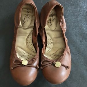Deflex Comfort Cognac Stretch Flats Size 10W
